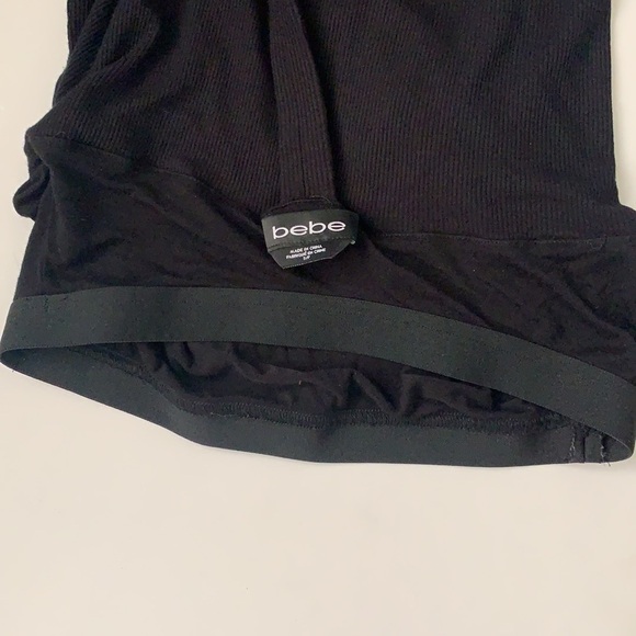 Bebe Logo Racer Back Ribbed Bodycon Dress - Picture 10 of 10